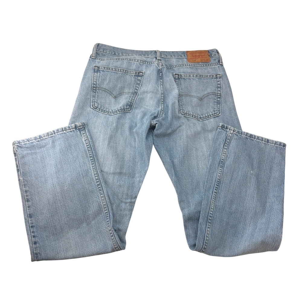 Levi's 514 Straight Fit Light Wash Blue Denim Jeans Mens VINTAGE 33x32